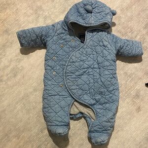 GAP Quilted Blue Baby Footie